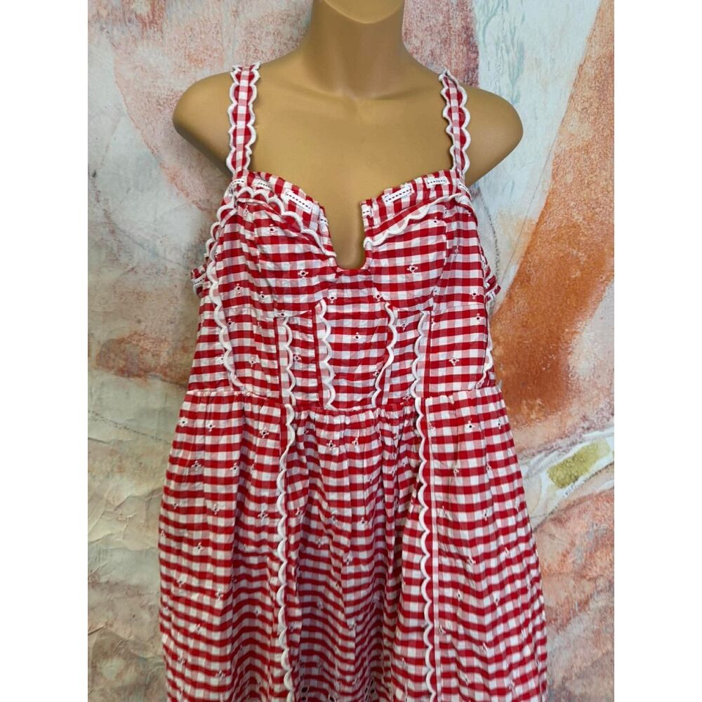 Anthropologie Sleeveless Sweetheart Gingham Midi Dress $248 - Picture 10 of 11